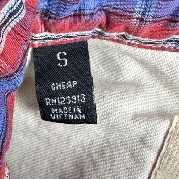 Jachs Western Shirt Mens S Red Blue Plaid Button Roll Tab Cowboy Rodeo Pockets - Picture 13 of 15